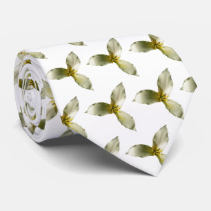 Witte Trillium Bloem Lente Wilde Bloem Stropdas