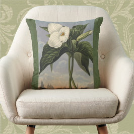 Witte Trillium Bosbloem uit de Oude Tijd Kussen