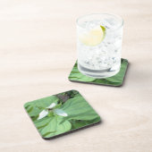 witte trillium met groenvoer drankjes onderzetter (Rechterzijde)
