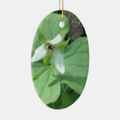 witte trillium met groenvoer keramisch ornament (Rechts)