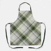 Witte Trilliums Groen en Wit Plaid Schort (Voorkant)