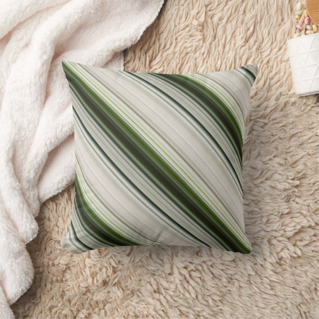 Witte Trilliums Witte en Groene Streep en Plaid Kussen (Deken)