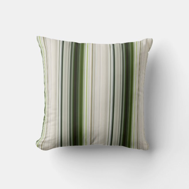 Witte Trilliums Witte en Groene Streep Kussen (Voorkant)
