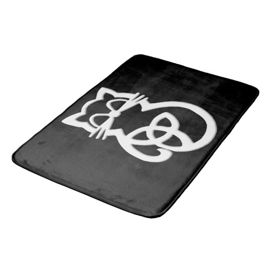 Witte Trinity Knot Keltische Kattenbadmat Badmat (Gekanteld)
