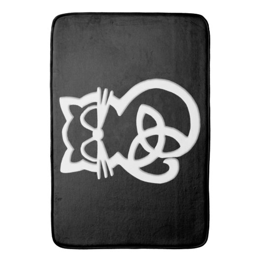 Witte Trinity Knot Keltische Kattenbadmat Badmat (Voorkant Verticaal)