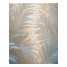 Witte tropen, palmbladeren waterverf