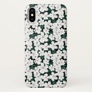 Witte tropische bloemenpatroon Case-Mate iPhone case