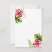 Witte Tropische Hibiscus Chic Trouwtafel Nummer Kaart (Achterkant)