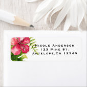 Witte tropische hibiscus laat chique bruiloft aloh etiket (Insitu)