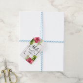 Witte tropische hibiscus laat chique huwelijksguns cadeaulabel (Met Touw)