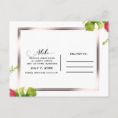 Witte tropische hibiscusbladeren Save the Date Aankondigingskaart (Achterkant)