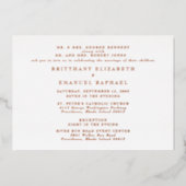 Witte Trouw 2 Locaties Rose Goud Folie II Folie Uitnodiging (Voorkant)