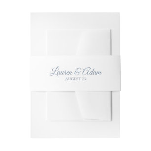 Witte Trouw Belly Band / Wrap Stof Blauw Uitnodigingen Wikkel