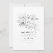 Witte Trouw Bloemen Foto Save The Date (Voorkant)