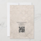 Witte trouw bloemencode QR Code RSVP Kaart (Achterkant)