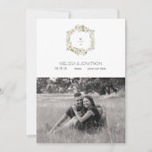 Witte Trouw Bloemige Elegante Afbeelding Bewaar De Save The Date (Voorkant)