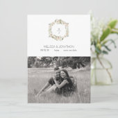 Witte Trouw Bloemige Elegante Afbeelding Bewaar De Save The Date (Staand voorkant)