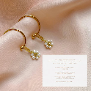 Witte trouw één locatie Rose Gold Foil II Folie Uitnodiging