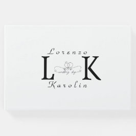 Witte Trouw Monogram Eenvoudig Elegant Minimalisti Gastenboek