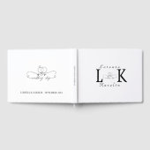 Witte Trouw Monogram Eenvoudig Elegant Minimalisti Gastenboek (Volledig)
