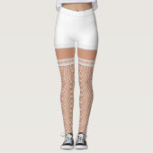 Witte Trouw Monogram Nep Visnet Leggings (Voorkant)