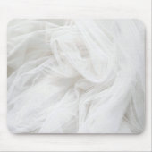 Witte Trouw Tule Textiel Achtergrond Muismat (Voorkant)