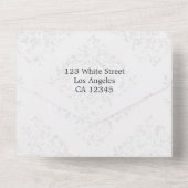 Witte Trouw Uitnodiging All In One Met Bloemen (Achterkant)