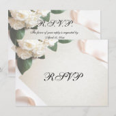 Witte trouwbloem RSVP-kaarten Kaart (Voorkant / Achterkant)