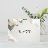 Witte trouwbloem RSVP-kaarten Kaart (Staand voorkant)