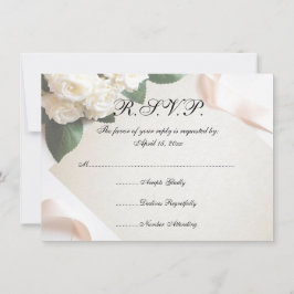 Witte trouwbloem RSVP-kaarten Kaart