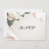Witte trouwbloem RSVP-kaarten Kaart (Voorkant)