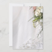 Witte trouwbloemen achtergrond kaart (Achterkant)