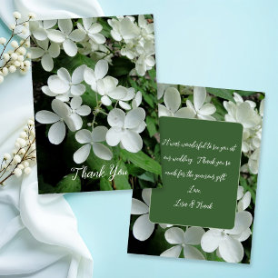 Witte Trouwbloemen Bedankbericht Kaart