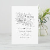 Witte Trouwbloemen Foto Save The Date (Staand voorkant)