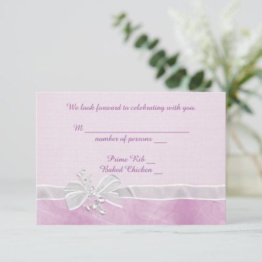 Witte trouwboog RSVP Kaart (Staand voorkant)