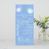 Witte trouwduif met verlichtingsmenu menu (Staand voorkant)