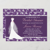 Witte trouwjurk Bridal Shower Uitnodiging (Voorkant / Achterkant)