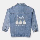 Witte Trouwjurk Bruid Bruidsjurk Bruid-to-Be Denim Jacket (Achterkant)