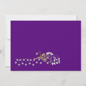 Witte trouwjurk, draai op purperen Vrijgezellenfee Kaart (Achterkant)