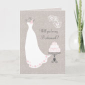 Witte trouwjurk en taart Bruidsmeisje verzoek (Voorkant)