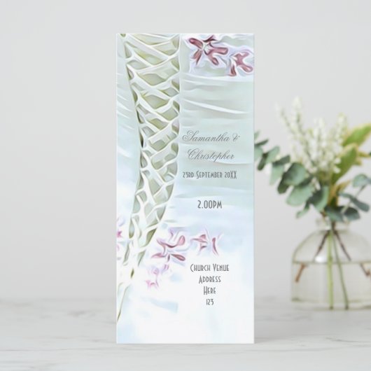 Witte trouwjurk kerk bruiloft programma programmakaart (Staand voorkant)