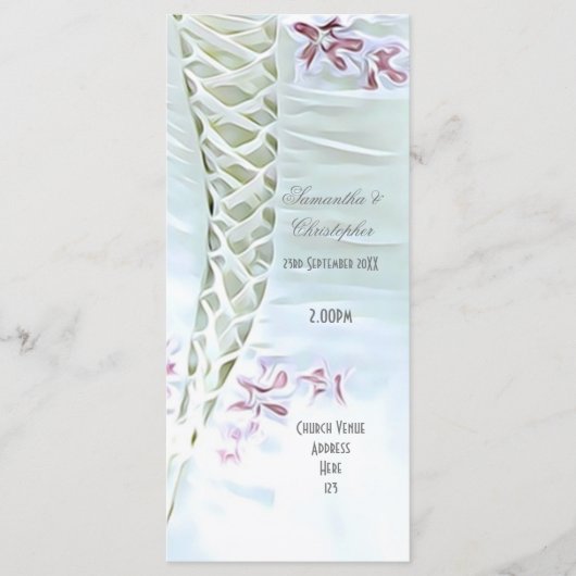 Witte trouwjurk kerk bruiloft programma programmakaart (Voorkant)