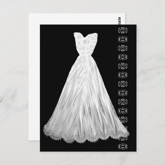 Witte trouwjurk met kant accent Briefkaart (Voorkant / Achterkant)