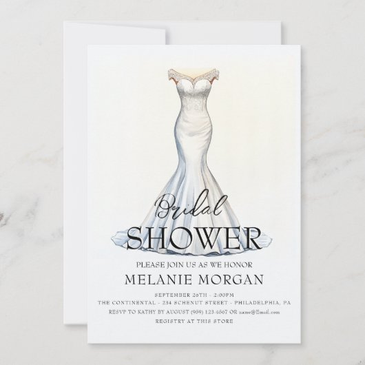 Witte trouwjurk Modern Vrijgezellenfeest Kaart (Voorkant)