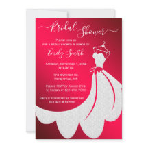 Witte trouwjurk op rood Vrijgezellenfeest