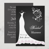 Witte trouwjurk op zwart Vrijgezellenfeest Kaart (Voorkant / Achterkant)