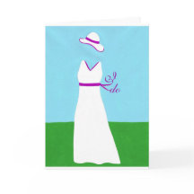 Witte Trouwjurk Paarse Ribbon Uitnodiging Kaarten