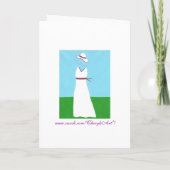 Witte Trouwjurk Paarse Ribbon Uitnodiging Kaarten (Achterkant)