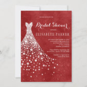 Witte trouwjurk rood Bourgondisch Vrijgezellenfees Kaart (Voorkant)