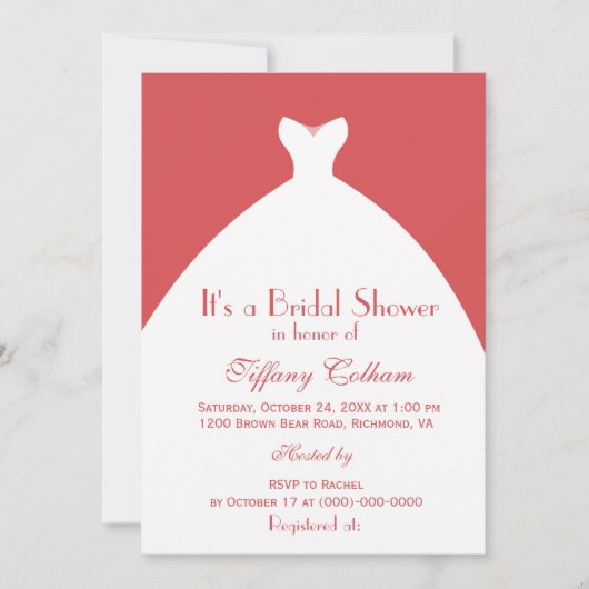 Witte Trouwjurk Roze Vrijgezellenfeest Kaart (Voorkant)